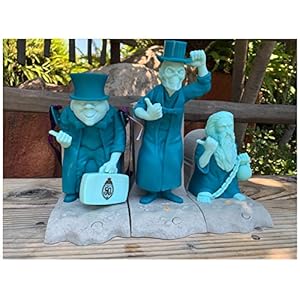 Disney Parks Haunted Mansion 50th Anniversary Hitchhiking Ghost Popcorn Bucket Sipper Dessert Tray Set of 3 ~Light Up Musical~