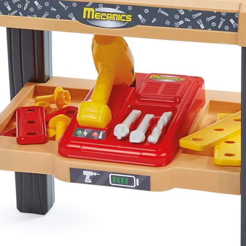 Jouets Ecoiffier - 2429 - Grand Etabli avec Accessoires pour bricoler comme Les Grands - 29 pièces - Mecanics - Jeu d'imitation - Jeu de Bricolage - Dès 18 Mois - Fabriqué en France