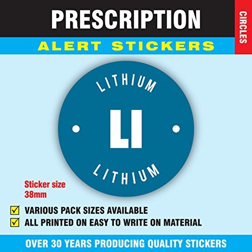 1,000 Prescription Alert Stickers - Supplied on a roll (Blue Lithium) — image 1