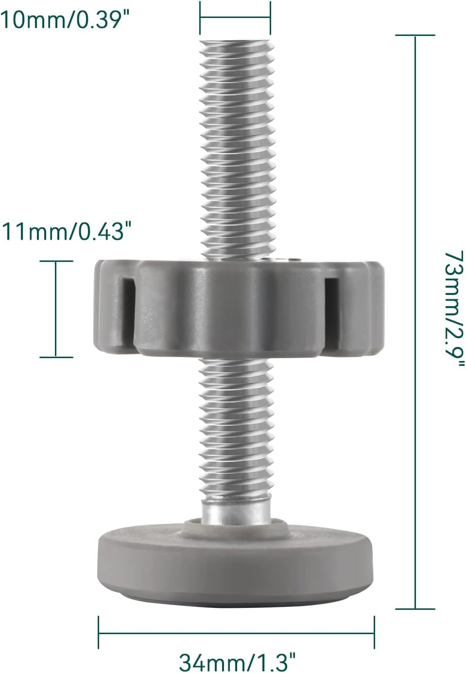 Babelio Pressure Gates Threaded Spindle Rods M10 (10 mm), Baby Gates Accessory Screw Bolts Kit Fit for All Pressure Mounted Walk Thru Gates