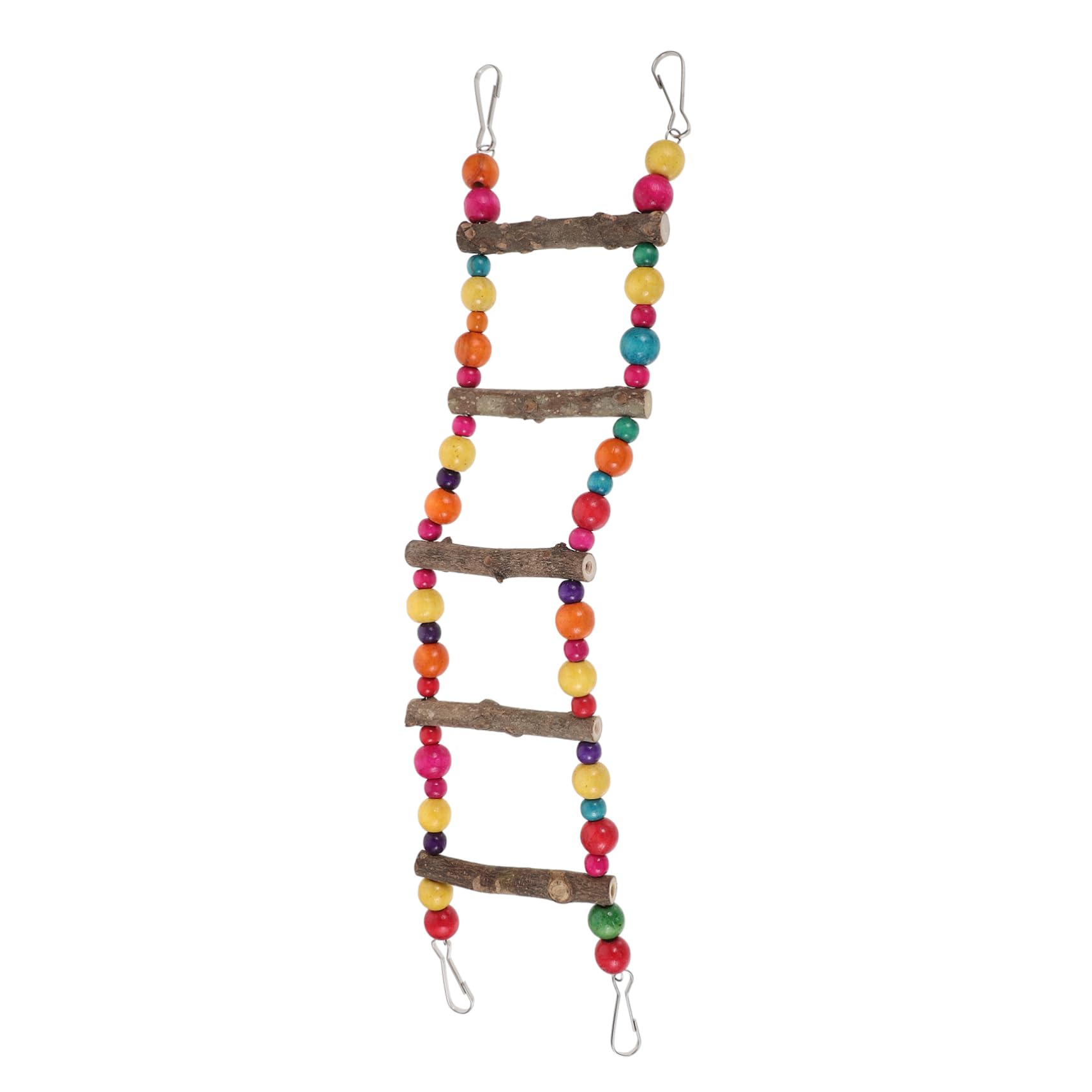 LIOOBO Natural Parrot Ladder Colorful Bird Cage Accessories for Birds Rung Chew for Parakeets Cockatiels and Lovebirds Durable Hanging Ladder for Enrichment