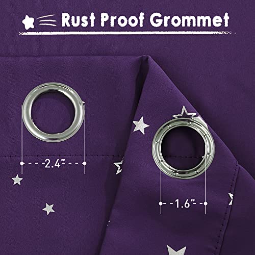 PONY DANCE Purple Blackout Curtains for Bedroom - Image 3