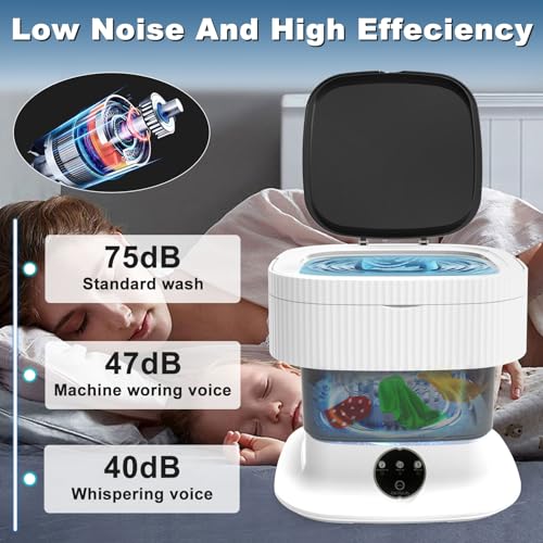image for CNCJ Mini Portable Washing Machine, 15L 60W Small Foldable Washer with