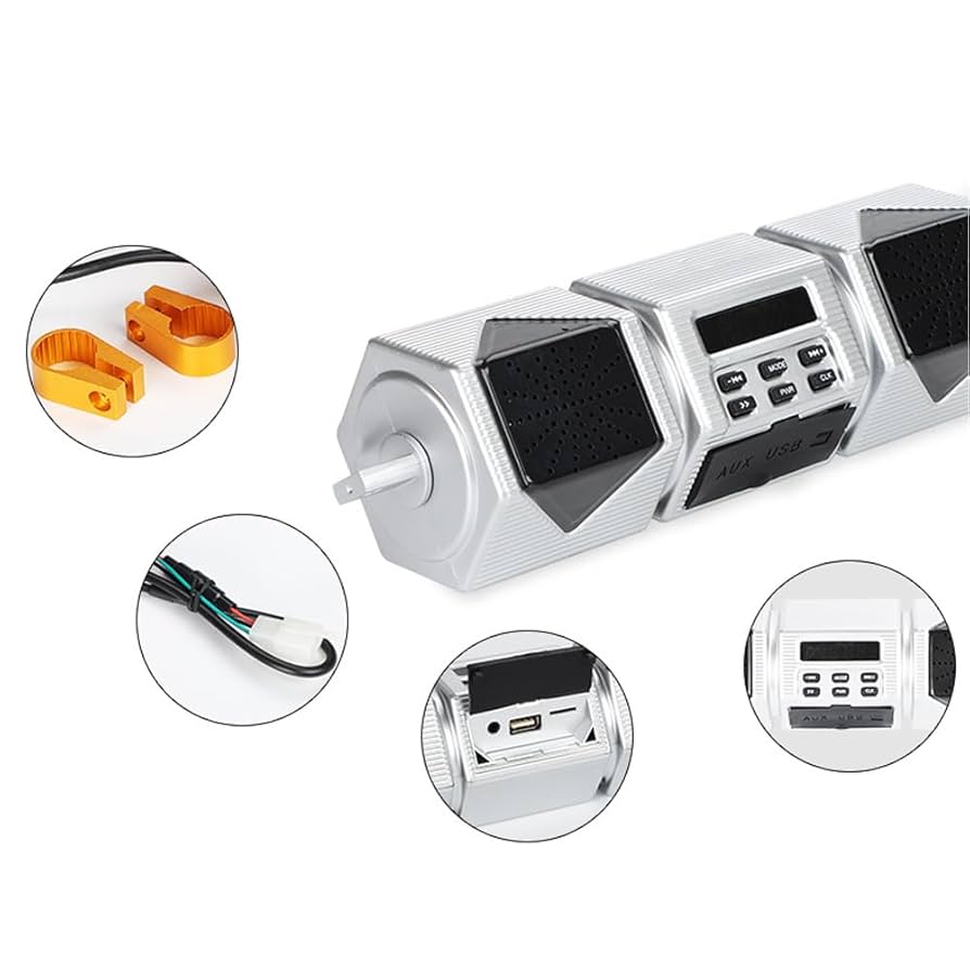 Amazon | Daconovo オートバイステレオスピーカー BT ハンドル