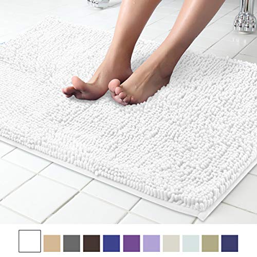 ITSOFT Non Slip Shaggy Chenille Soft Microfibers Bath Mat for Bathroom Rug Water