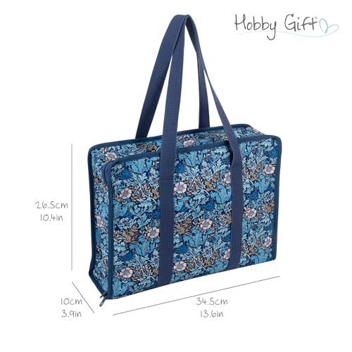 Image of Hobby Gift Project Case Sewing and Yarn Storage Bag with Handles Internal Pockets and Organiser Inserts for Knitting Crochet Craft Classes and Travel