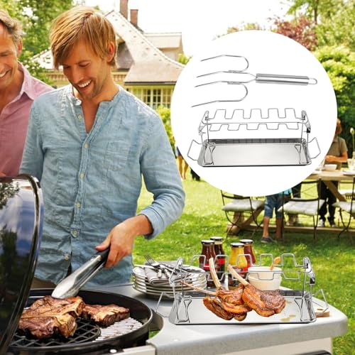 Soporte para muslos de pollo que evita quemaduras y carne pegada en parrilla de barbacoa 3