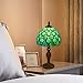 tuomoxte Tiffany Style Small Table Lamp,Green Beads Stained Glass 3 Color Temperature Antique Table Lamps,Bedside Nightstand Lamp for Bedroom,Living Room,Home Office, Include LED Bulb,8X8X15Inch