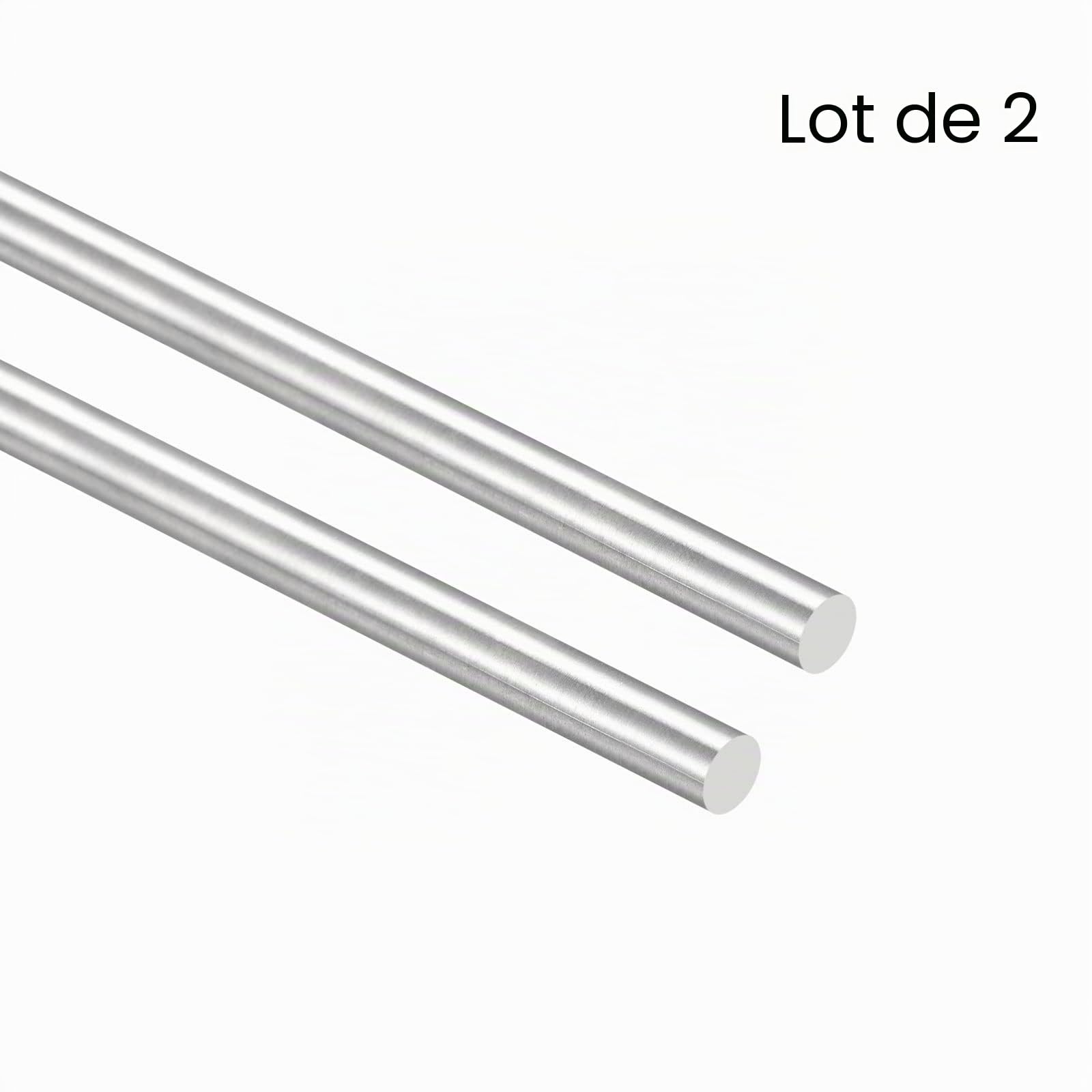 sourcing map Tiges Acier Inox 304 Rond, 8mm x 400mm Solide Arbre Tiges pour Bricolage Artisanat Modèle Voiture Hélicoptère Avion, Paquet de 2