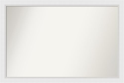 Miniatura 6 de Amanti Art Espejo de pared personalizado no biselado (27 x 28 pulgadas), marco blanco de cuña, varios tamaños personalizados, espejo de baño blanco