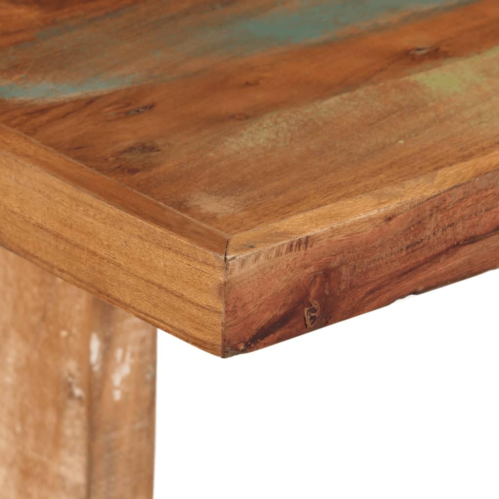 Rechteckiger Esstisch 110x55x78 cm aus massivem recyceltem Altholz, handgefertigt aus Teak, Mango, Kiefer oder Buche, mit stabilen Holzbeinen für Esszimmer oder Küche