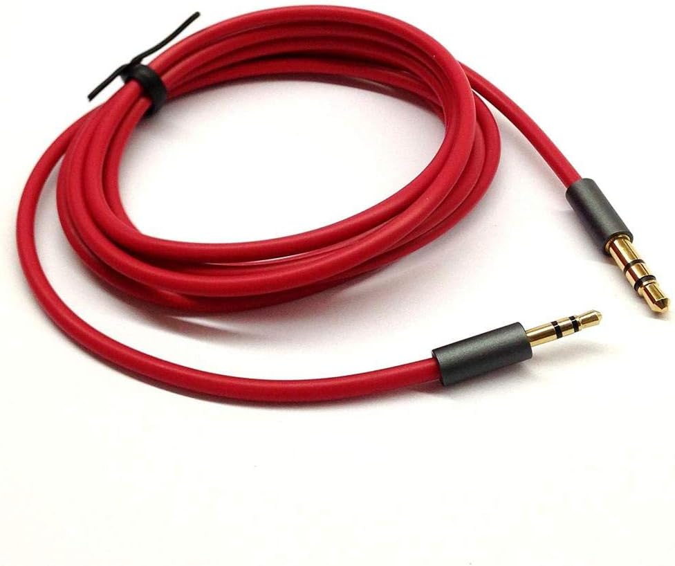 Red 1.5ft Gold Plated Design 3.5mm Male to 2.5mm Male Car Auxiliary Audio cable Cord headphone connect cable for Apple, Android Smartphone, Tablet and MP3 Player