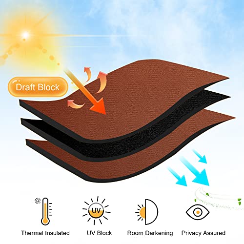 RYB HOME Bathroom Window Curtains - Super Soft Blackout Privacy Curtains for Baby Nursery Bedroom Basement Garege Workshop Kitchen Dining Living Room, W 29 x L 30, Burnt Orange, 2 Pcs