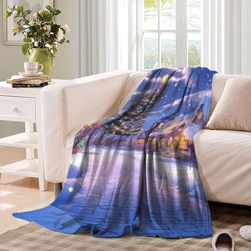 Couverture arbre de Noël plaid chaud et moelleux 150x200 cm pour lit et canapé - 4