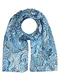 Zwillingsherz Seiden-Tuch im Paisley Muster Design - Hochwertiger Schal für Damen Mädchen - luftiges Halstuch - Seidentuch/Seidenschal - weiche elegante Chiffon-Stola - Frühling Sommer Herbst Winter