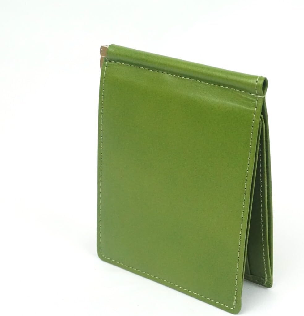 手塗オイルレザー播州バンタンレザーマネークリップ 札バサミ カード入れ グリーン 日本製