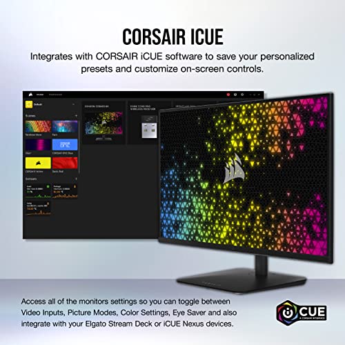 Image of Corsair XENEON 32QHD240 Gaming Monitor - 32-Inch, IPS QHD (2560 x 1440), AMD FreeSync Premium Adaptive Sync, 240Hz Refresh Rate, 1ms, DisplayHDR600, HDMI 2.0, DisplayPort 1.4, USB-C 3.1 - Black
