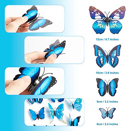 Mozuve 120Pcs Butterfly Wall Decor, Removable 3D Butterfly Wall Decals, Butterflies Decoration Suitable For Diy Kids Nursery, Bedroom Decor, Tv Wall, Wedding, Birthday Etc #TOP1