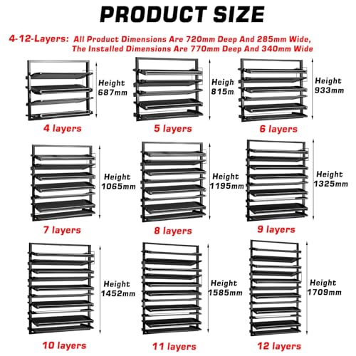 Range-chaussures rotatif à hauteur réglable et gain de place - 4