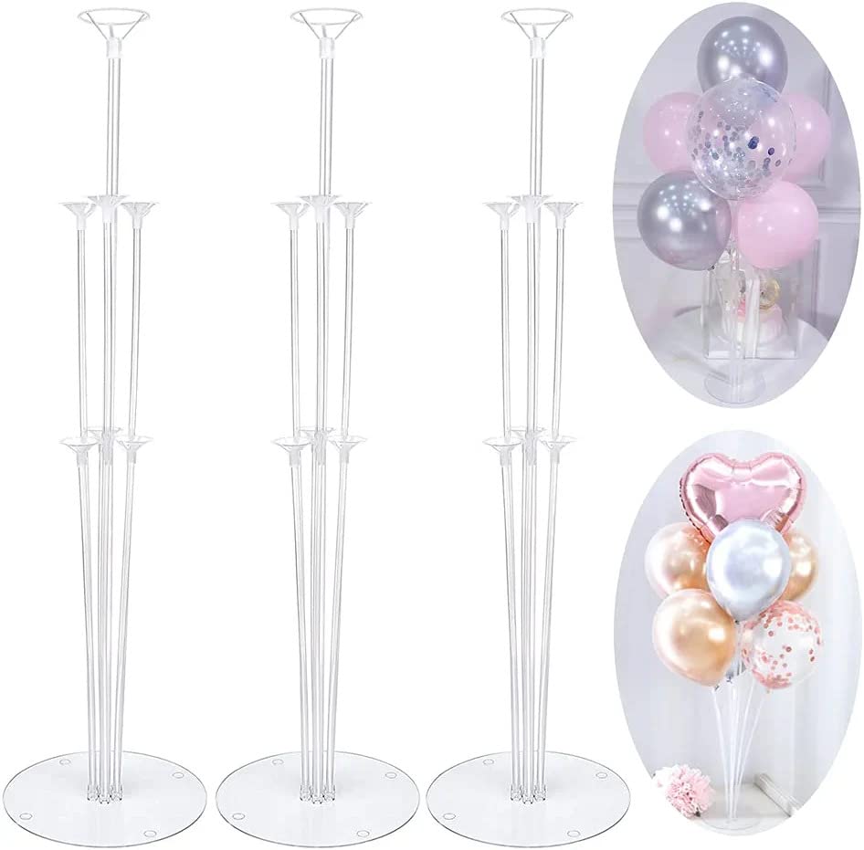 Party Port 3pc Acrylic Balloon Stand with Suction cup- Balloon Holder ...