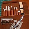 Wood Carving Kit, 32Pcs Wood Carving Tools with Storage Bag, Wood Whittling Knife Kit with 4pcs Templates & 11pcs Wood Carving Knives for Wood DIY Beginners #4