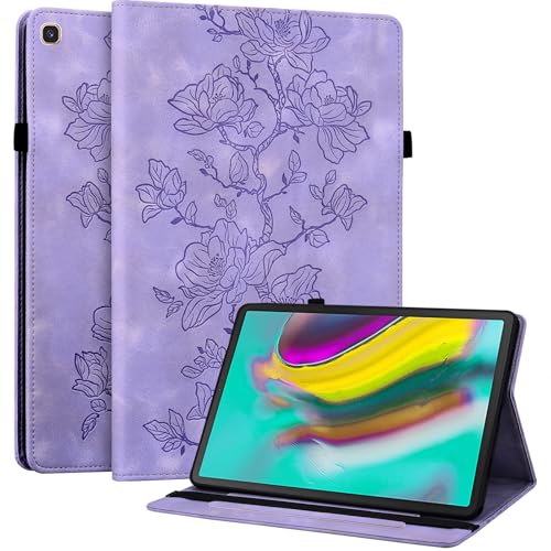 YHDXUYS Case for Samsung Galaxy Tab S5e 10.5 2019 Model SM-T720/T725/T727 Slim PU Leather Folio Cover with Multi-Angle Stand and Pen Holder Purple