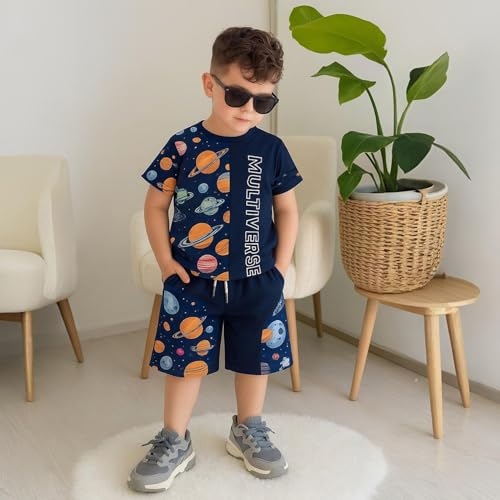Image of Kidbea Kids Cotton T-Shirt and Shorts Set | Soft Breathable Co-Ord Outfit for Boys | Trendy & Stylish Summer Wear | Boys Clothing Set