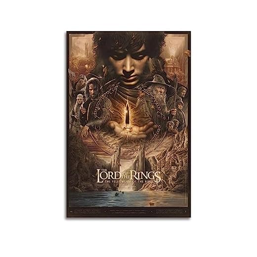 ICHU Póster decorativo de El Señor de los Anillos Hobbit, lienzo, póster de pared e impresión artística moderna para decoración de dormitorio familiar, 20 x 30 cm