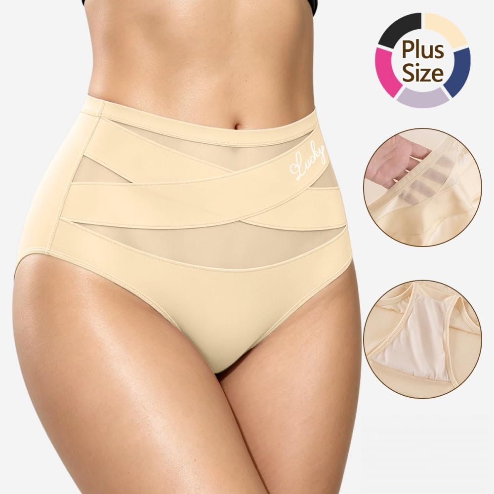 MEIION Donnea Milano Slip Modellante Vita Alta Controllo Addome Elastico, Traspirante, Confezione da 4 Pezzi