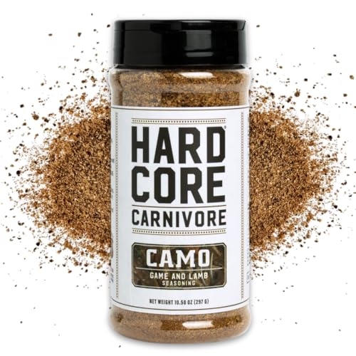 Hardcore Carnivore Camo - Wild Game and Lamb Seasoning (10.5 oz Shaker) Bold Texas-Made Spice Blend...