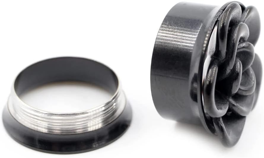 Flesh Tunnel Plug Inlay Piercing 316L Edelstahl Hanfblatt Pot Leaf Hanf