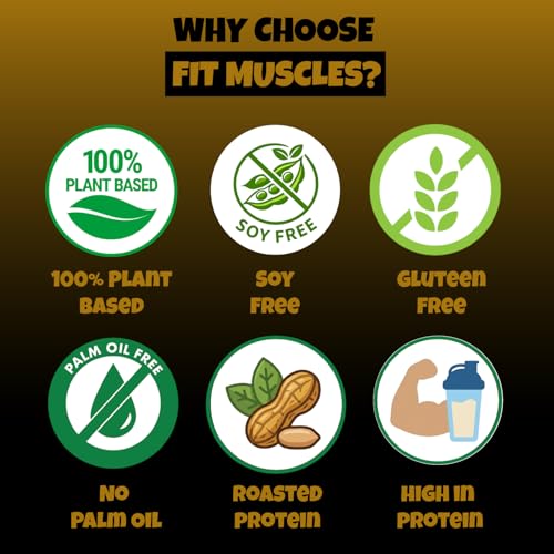Image of Fit Muscles High Protein Chocolate Creamy Peanut Butter 500g, 36g Protein, Smooth Peanut Spread, Rich Chocolate Flavour, No Palm Oil, No Artificial Flavour, Healthy Breakfast & Gym Diet Food