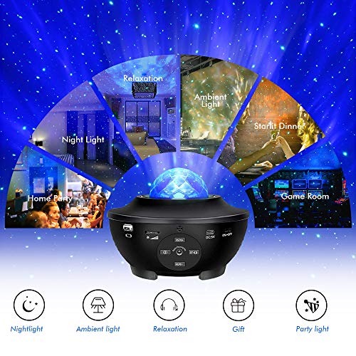 Star Projector,Visason 3 In 1 Galaxy Night Light Projector With Remote Control,Music Speaker&Timer, Starry Light Projector For Bedroom/Party/Home Decor, Starry Projector For Kids & Adults #TOP5
