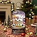 Snow Globe Lantern Lighted Train Station Musical Christmas Village Water Lantern in Swirling Glitter Decoration for Christmas Home, Living Room, Battery Operated or USB Powered