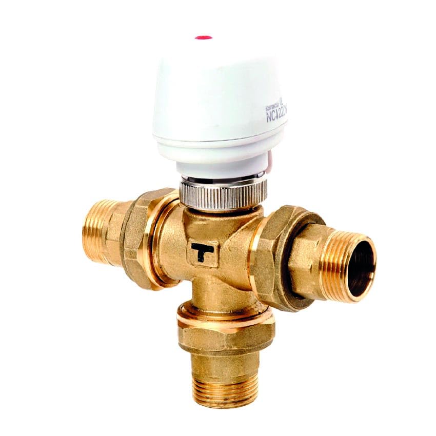Valvola di zona a pistone con attuatore 3 vie vie 3/4"