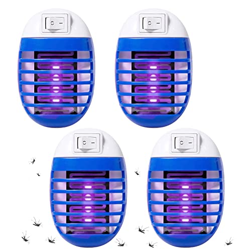 WUGEIN Moustique Tueur Lampe,Lampe Anti-Moustique - Lampe UV, Tueur d'Insectes Electrique, Destructeur de Mouches, Anti-Moustique Intérieur, Piège à Mouches Efficace(4 Paquets)