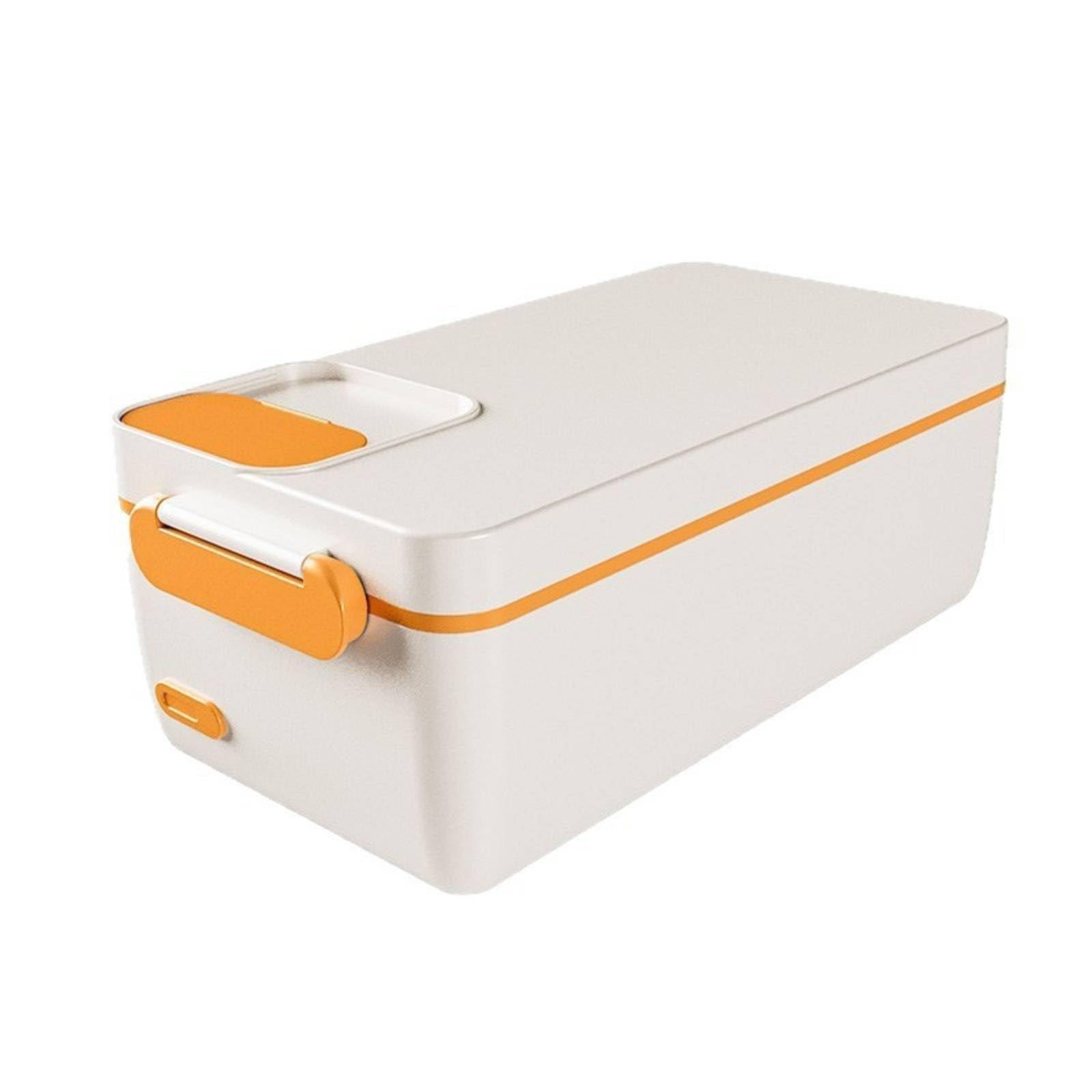 Baoblaze Scaldavivande Elettrico Portatile Contenitore Pranzo Scatola Pasto Riscaldabile con Interno in Acciaio 304 E Trasporto Compatto Adatto per Studenti Autisti Pausa Ufficio, Beige, Esagonale