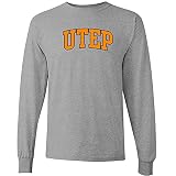 UGP Campus Apparel AL03 - UTEP Miners Arch Logo Long Sleeve T Shirt - Medium - Sport Grey