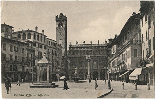 1920 Verona - Piazza delle Erbe ANNULLI PRIMO REGNO !!! FP B/N VG ANIM Cartolina Postale