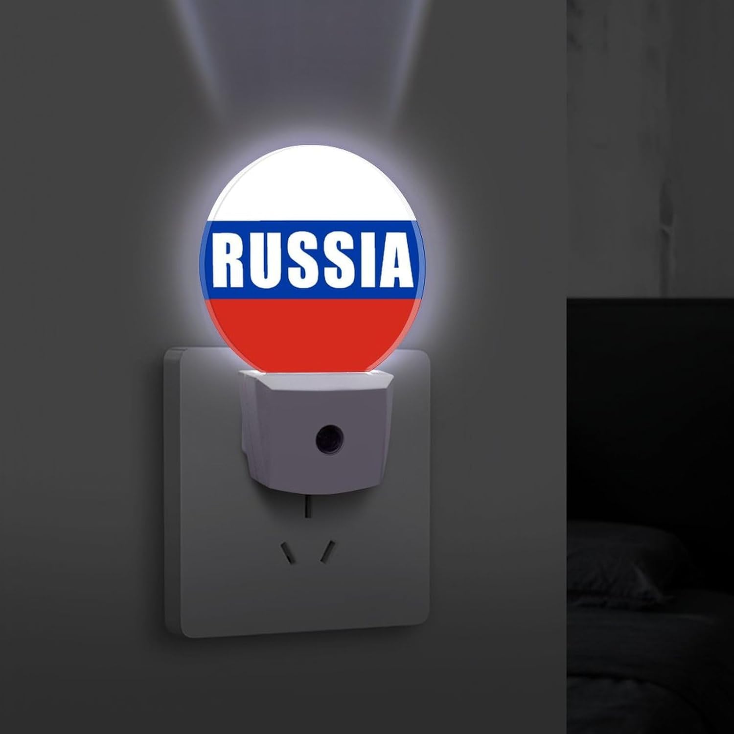 Flag of Russia Night Light LED Night Lights Plug Into Wall 11.2x5x7.5cm image 4