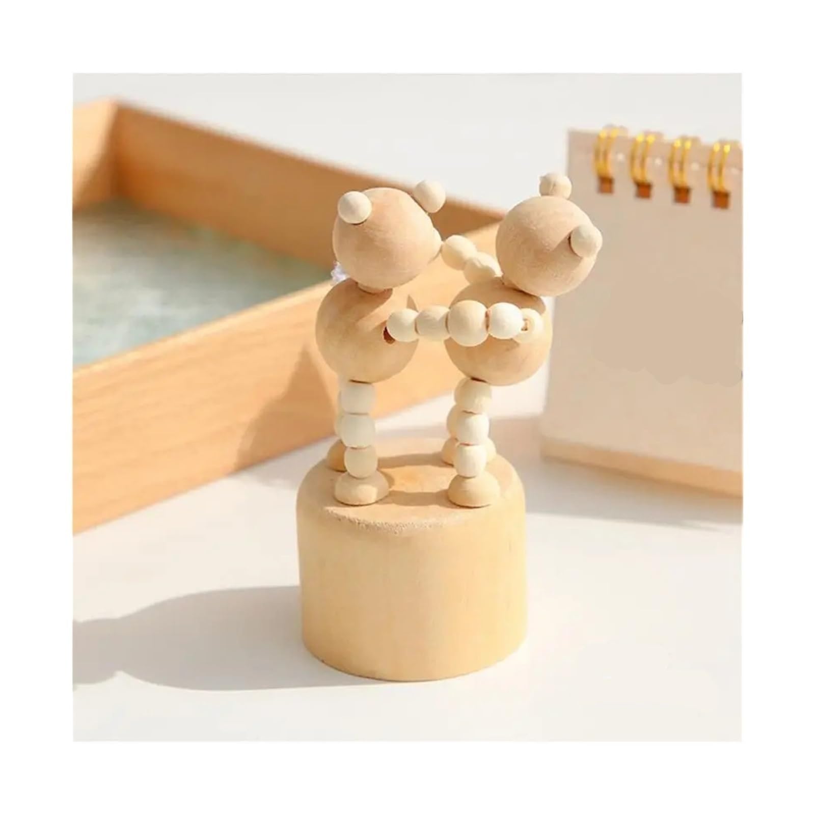Miunihuooo Wooden Clown Horse Giraffe Dog Statue Crafts Toy Rich Product Types Small Animals Mini Tabletop Ornaments Creative(Color 4)