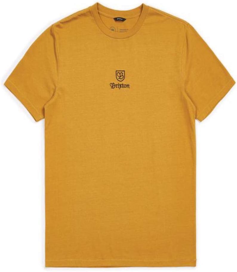 Brixton Mens Main Label II Premium T-Shirt, Maize, L