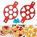 QAQGEAR 2 PCS Stampo per Pancake, Anelli per Uova in Silicone Antiaderente Cuocitore Uova Muffin Rotondo Stampo a Forma di Cuore Friggere Pancake Formare Fritte + Clip per Mano in Silicone