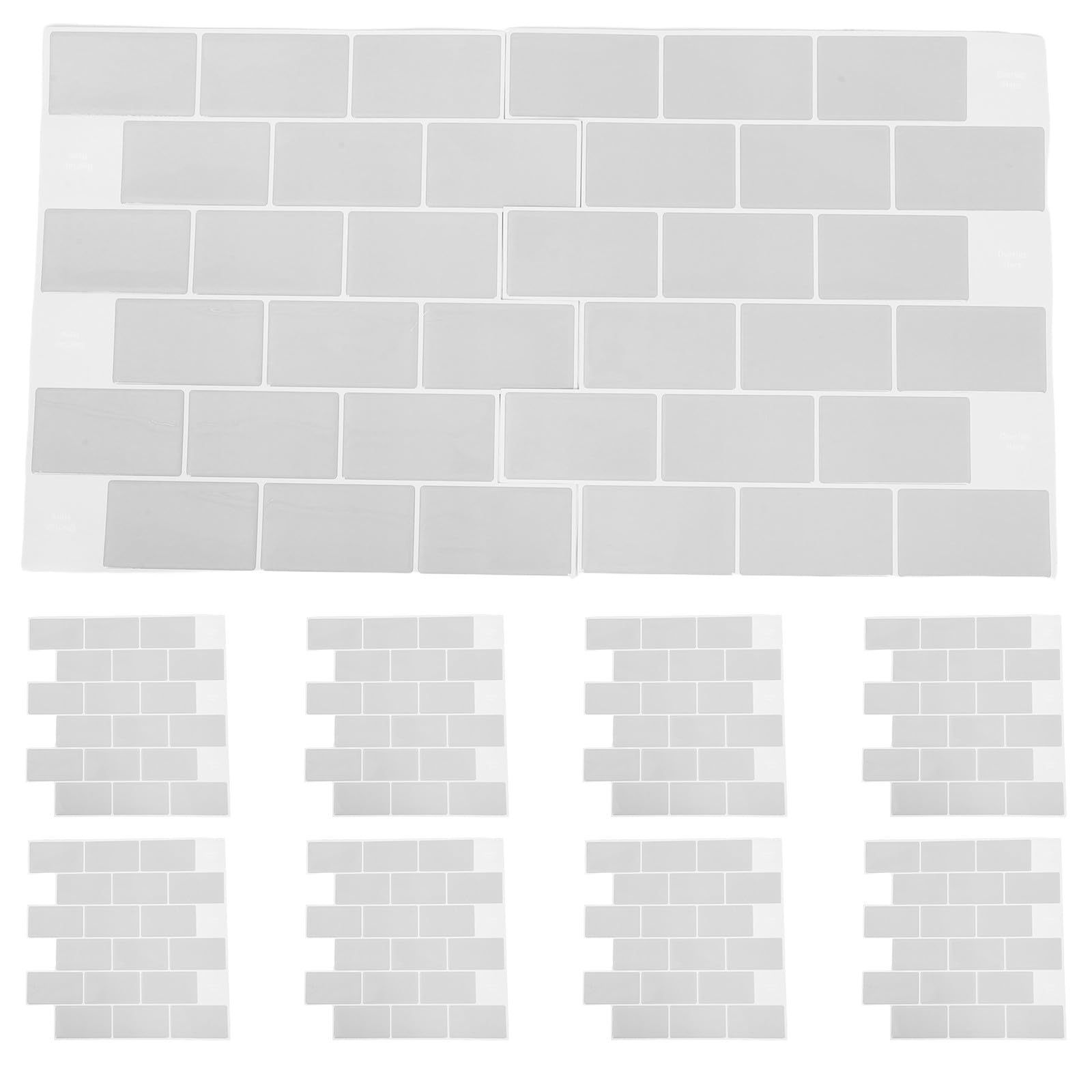 10 Hojas Lámina Adhesiva para Baldosas 3d, Gris