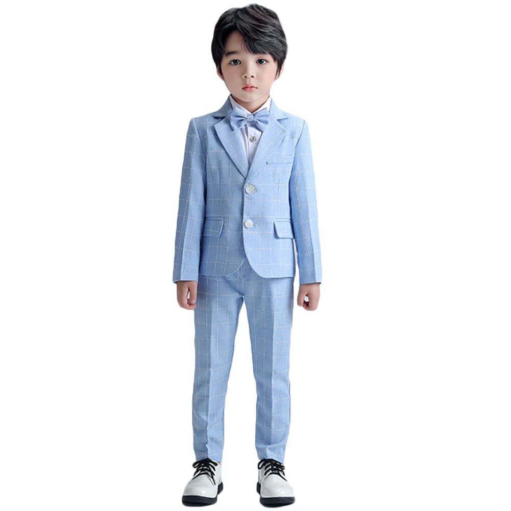 Conjunto de Traje a Cuadros para Niños, Conjunto de Blazer y Pantalón/Conjunto Chaleco de Vestir, Ropa de Ocio o Vestido de Fiesta de Boda