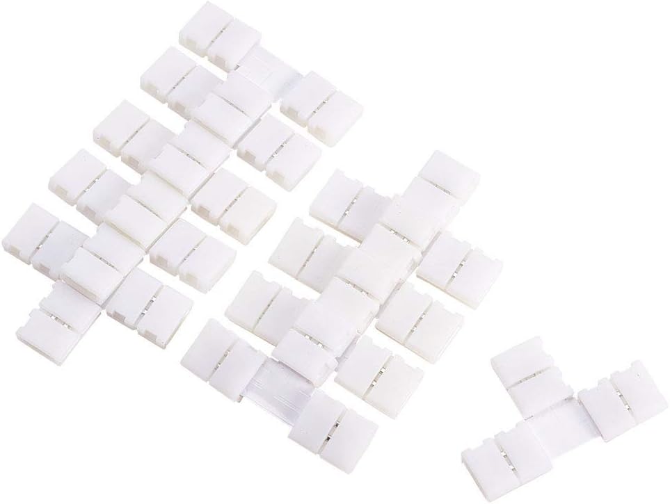 Othmro 10Pcs T Shape 2 Pin LED Light Strip Split Connectors for SMD 3528 Multicolor LED Strip
