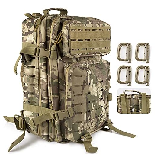 AgoKud Militär Rucksack Herren, Outdoor Armee Wasserdicht Taktischer Bundeswehr Rucksäcke Assault Survival Tactical Backpack für Camping Trekking Wandern Angel Reise [42L]-Armeegrün (42L)