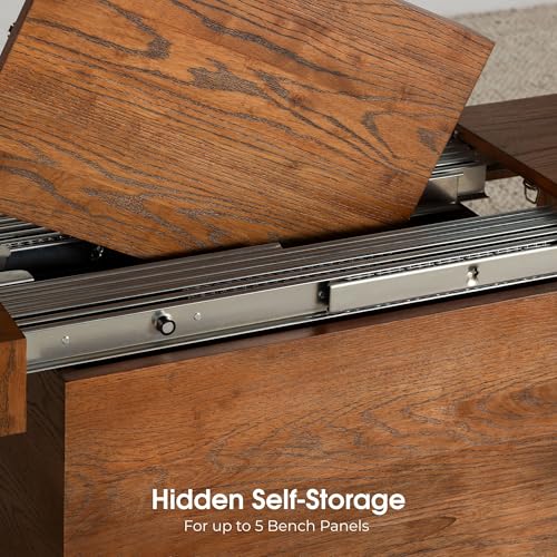 Transformer Table Solid Wood Extendable Dining Table, Brown - image 5