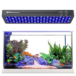 WILLS Aquarium Light, Dimmable Full Spectrum Fish Tank Light with 3 Dimming Modes & 105 Premium SMD Chips, 300W LED Aquarium Plant Light for Saltwater Freshwater Coral Reef (28″x8.5″x2.4″)