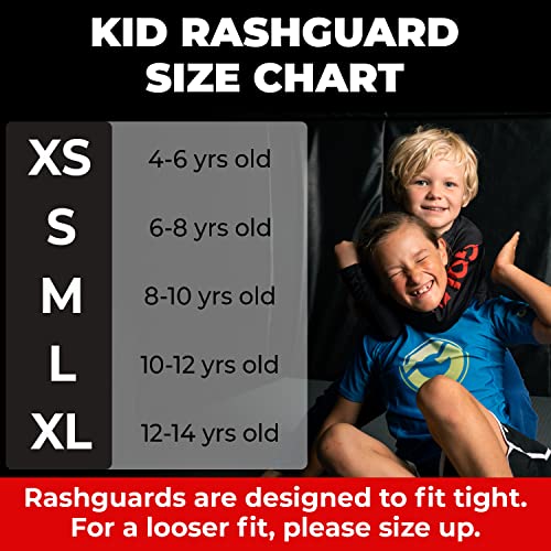 Gold BJJ Kids' Contender Rash Guard - Youth Boys and Girls Jiu Jitsu Rash Guards2